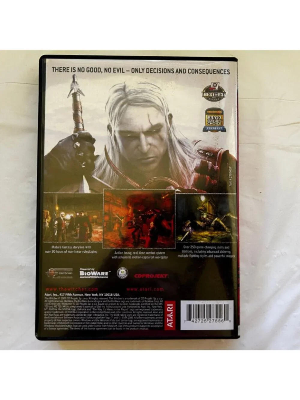 The Witcher Role Playing Game For Windows PC DVD 2007 Red Box Cover